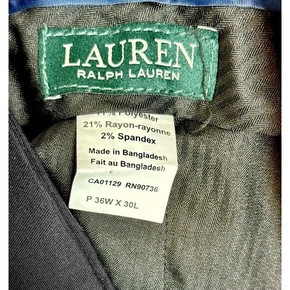 Lauren Polo Ralph Lauren Chino Pants Men 36 x 30 Flat Front Navy Blue - Picture 3 of 5